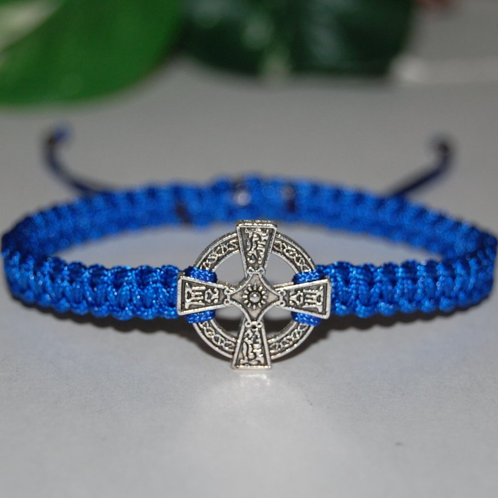 Celtic Cross Bracelet,Irish Cross Bracelet,Cross Bracelet,Drawstring Bracelet